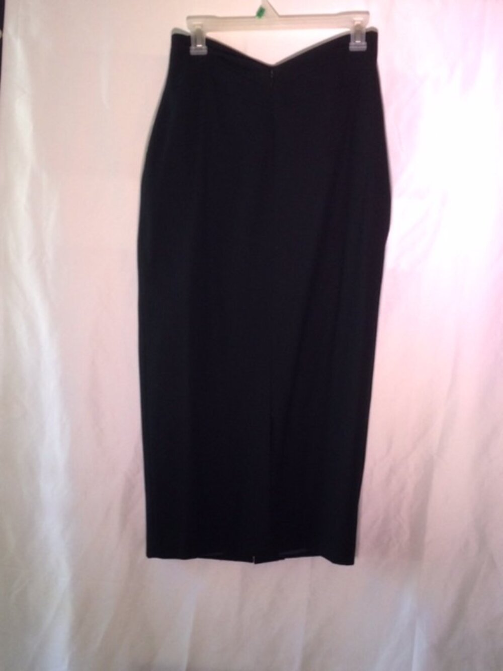 Joanie Char Vintage Black 100% Wool Midi Pencil Skirt Size 10 Made USA